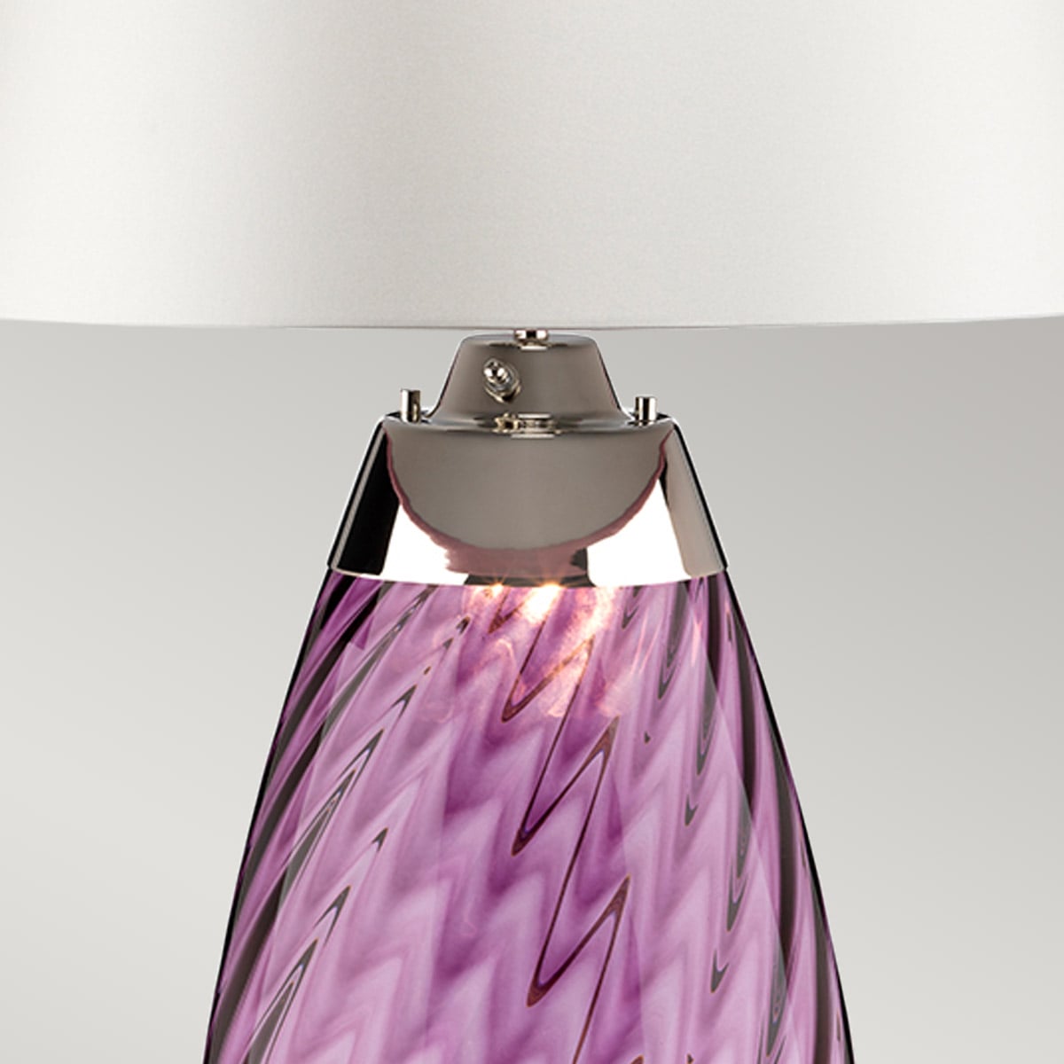Lampe à poser Lena grise et blanche, verre, H 74 cm