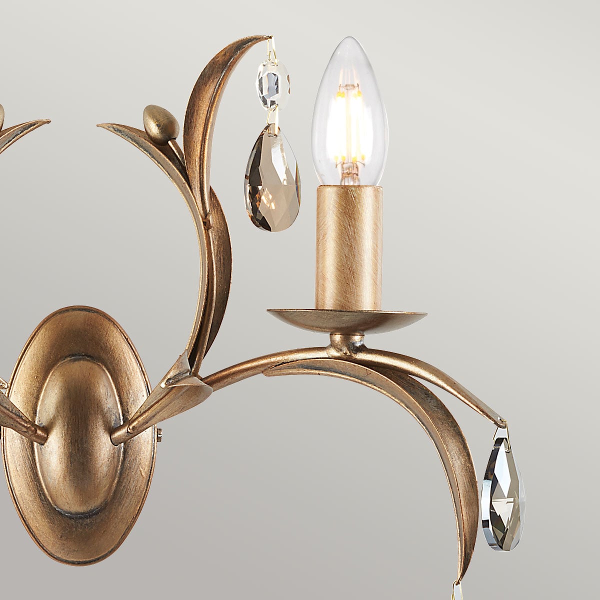 Applique murale Lily 2 lumières bronze, verre