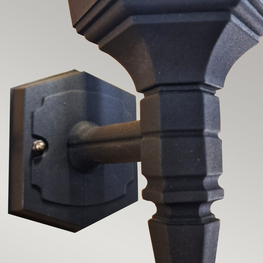 Détail du bras de fixation et de l'articulation avec la platine murale