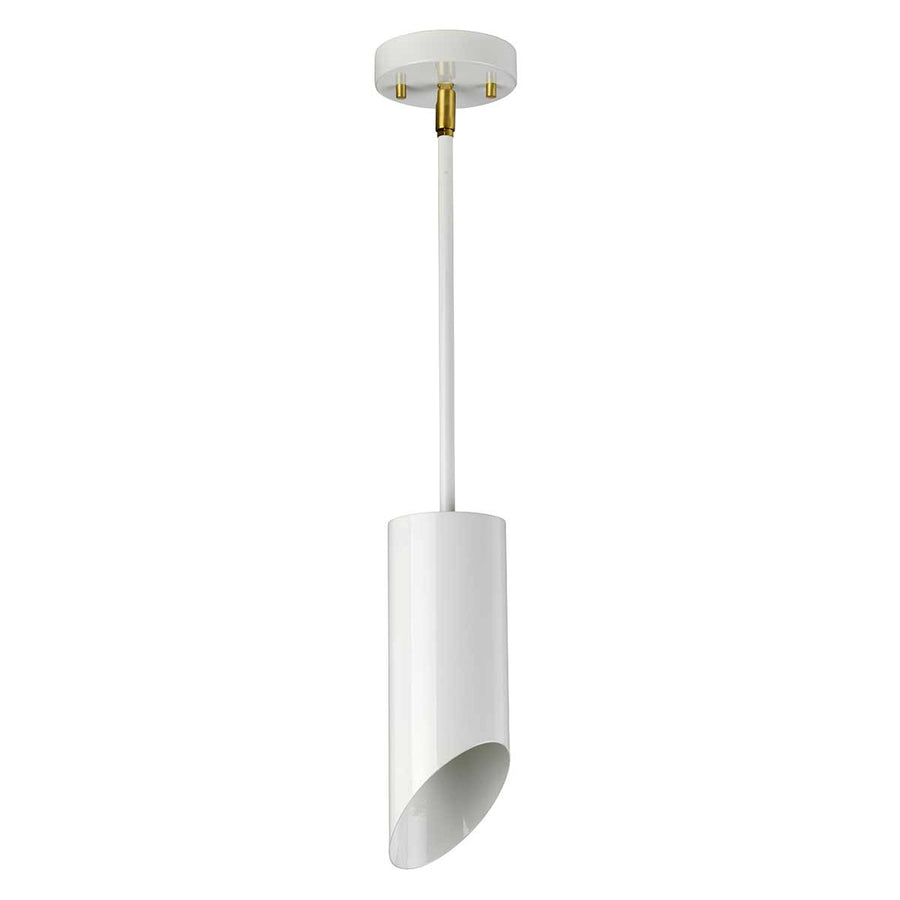 Suspension Quinto blanche et laiton vieilli