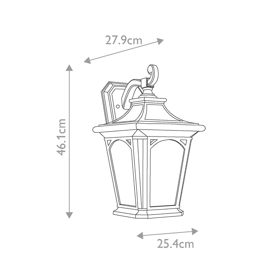 Applique extérieure Bedford noire, H 46,1 cm