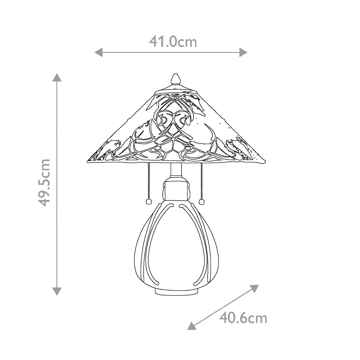 Lampe à poser India 2 lumières bronze, verre