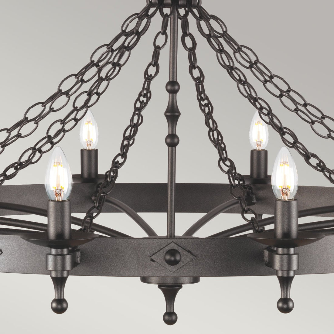 Lustre Warwick 12 lumières anthracite et noir
