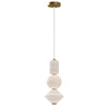 Suspension Bijou dorée vieillie et opale, verre