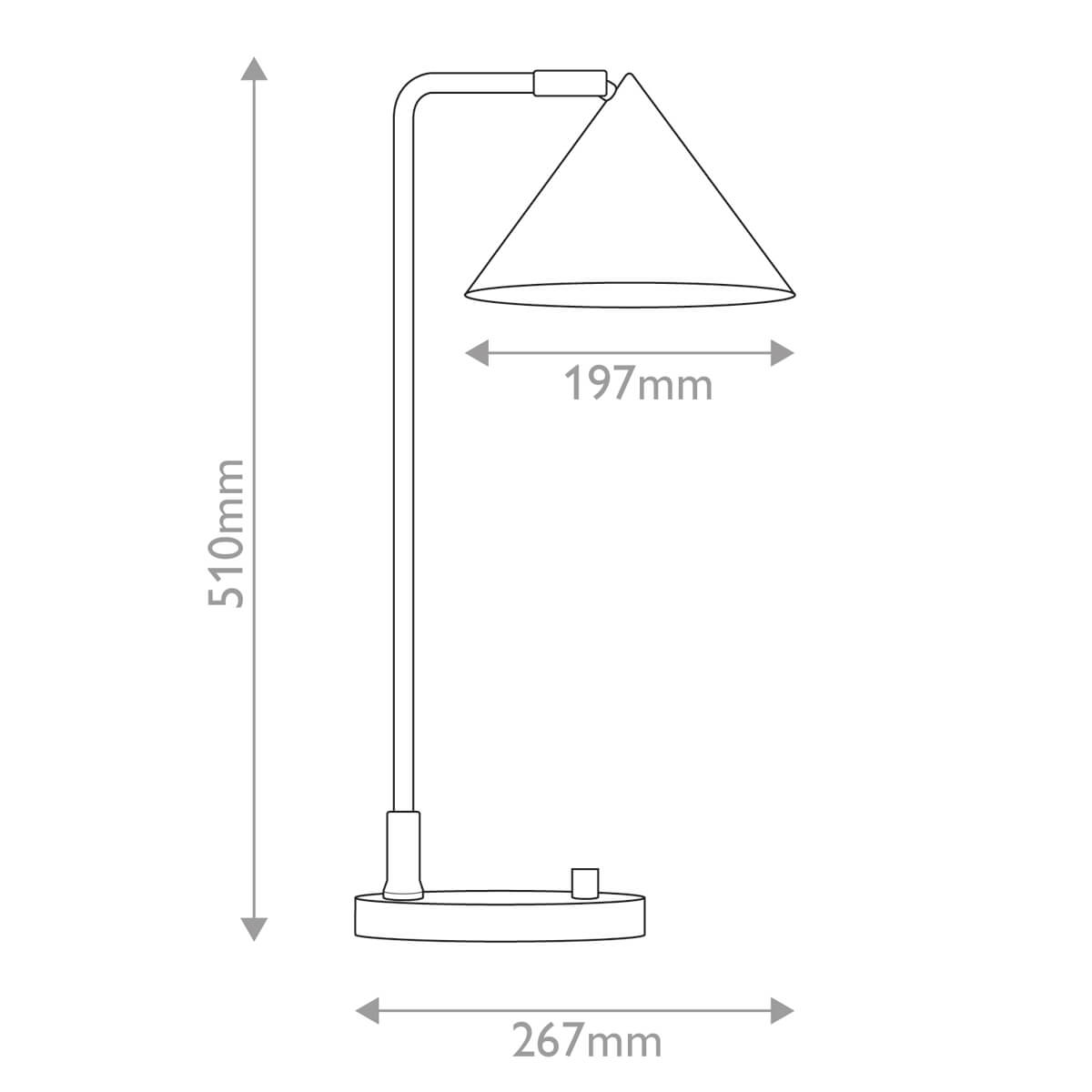 Schéma technique avec dimensions : hauteur 510 mm et largeur 267 mm.