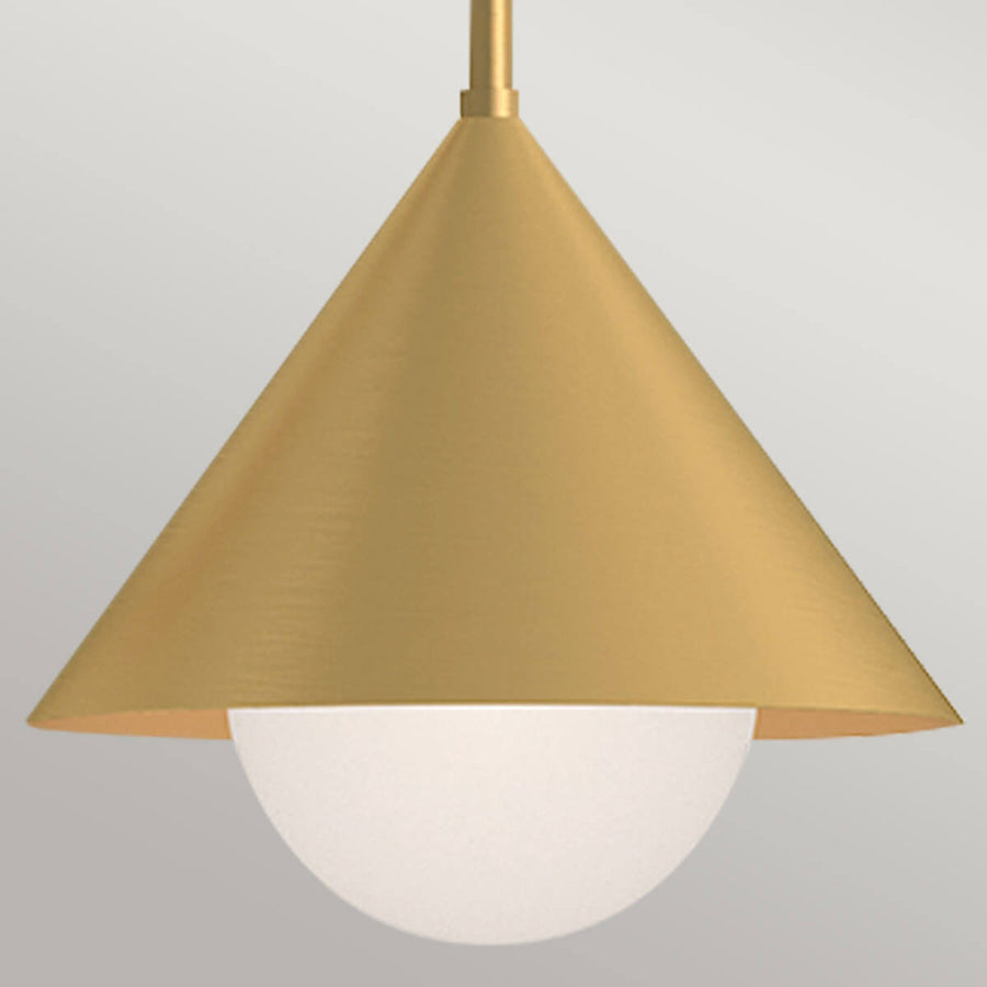 Suspension Remyck 3 lumières dorée, verre