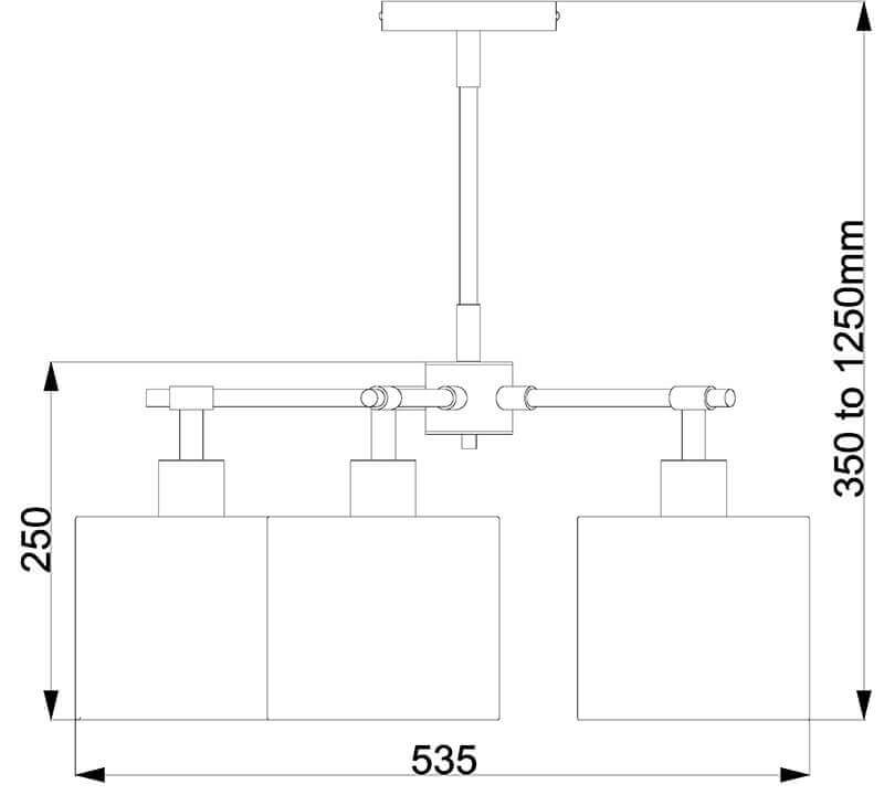 Lustre Balance 5 lumières blanc et nickel poli