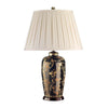 Lampe à poser Black Birds noire et dorée, porcelaine