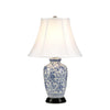 Lampe à poser Blue Ginger Jar bleu et blanche, porcelaine