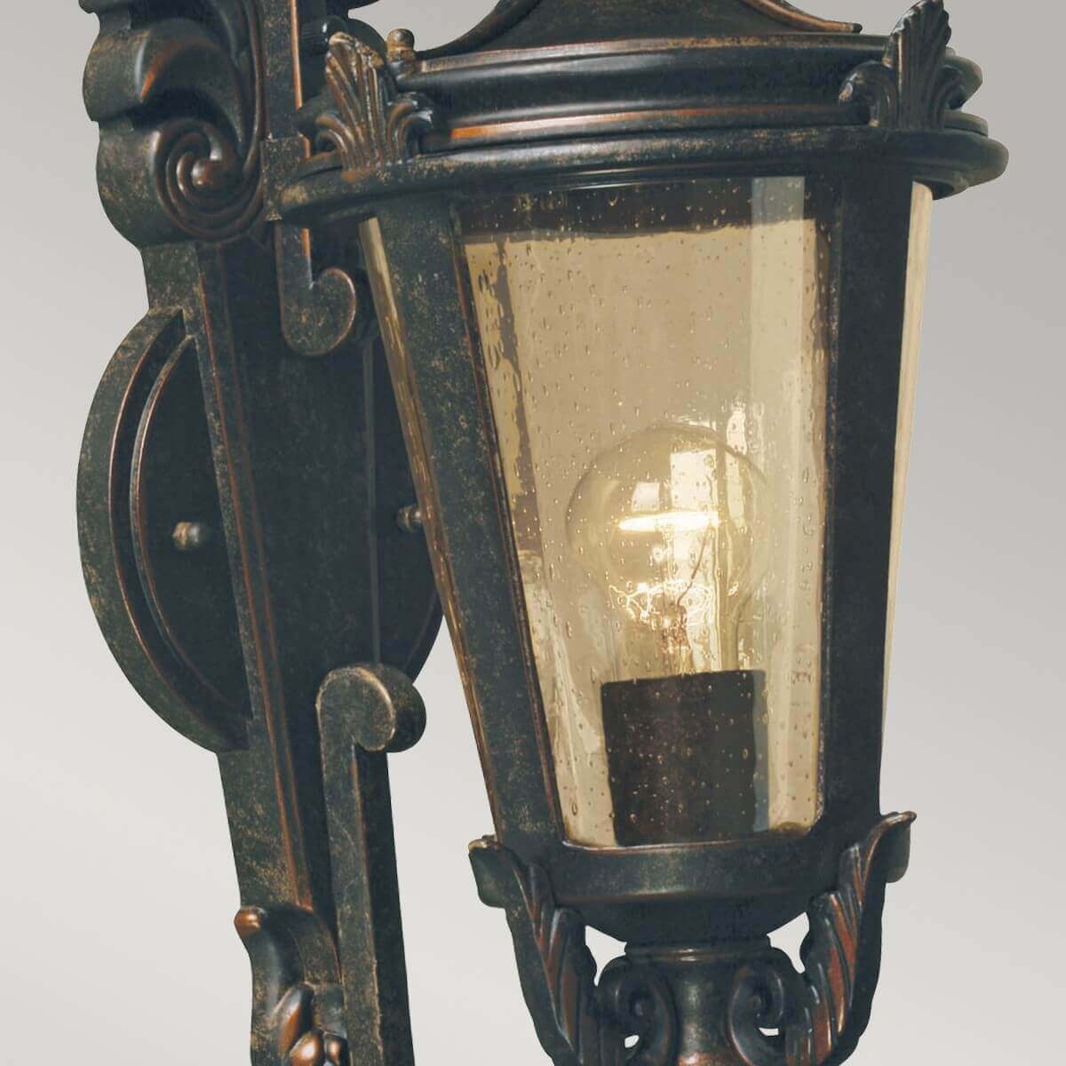 Applique extérieure Baltimore bronze, verre, H 55 cm