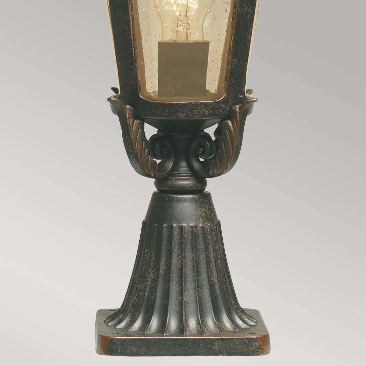 Lampadaire extérieur Baltimore bronze, verre, H 56 cm