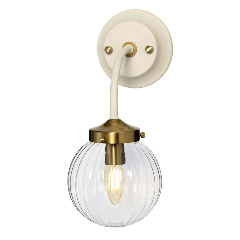 Applique murale Cosmos crème et laiton vieilli, verre