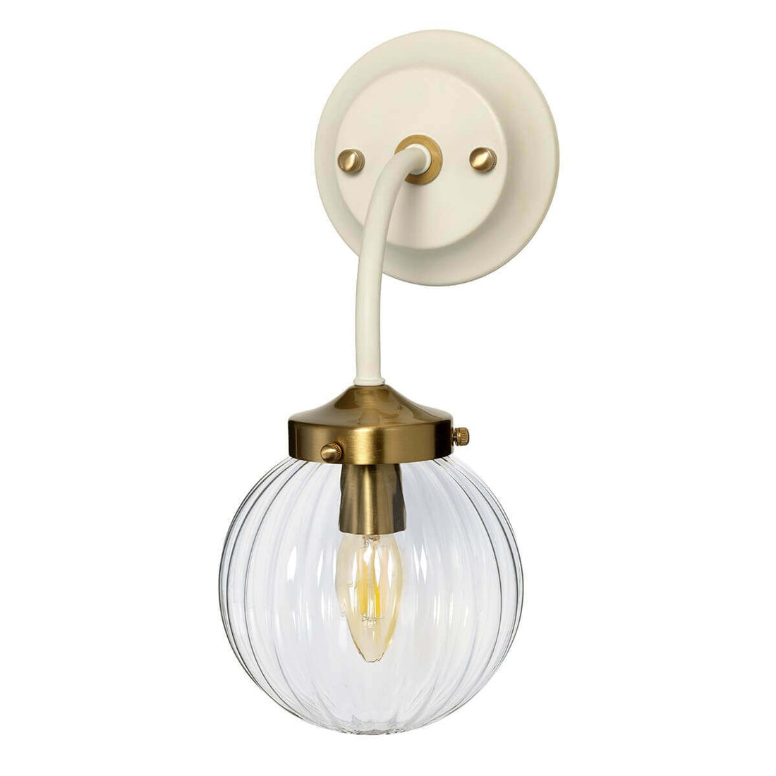 Applique murale Cosmos crème et laiton vieilli, verre