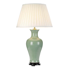 Lampe à poser Dalian verte et crème, céramique