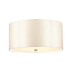 Plafonnier Fletcher 3 lumières chromé et crème, Ø 45,7 cm