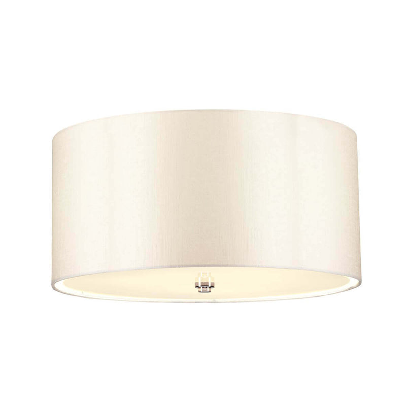 Plafonnier Fletcher 3 lumières chromé et crème, Ø 45,7 cm