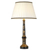 Lampe à poser Strasbourg noire et dorée, bois