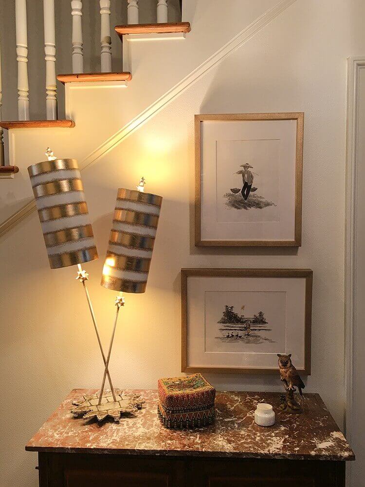 Lampe à poser Fragment dorée vieillie