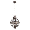 Lustre Adams 3 lumières nickel, verre
