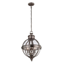 Lustre Adams 3 lumières nickel, verre