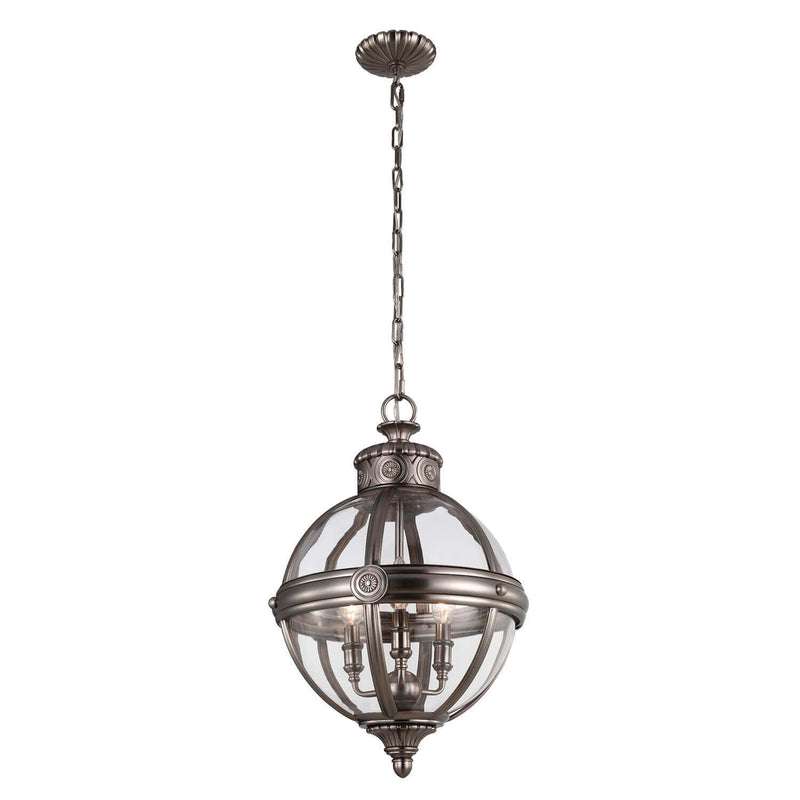 Lustre Adams 3 lumières nickel, verre