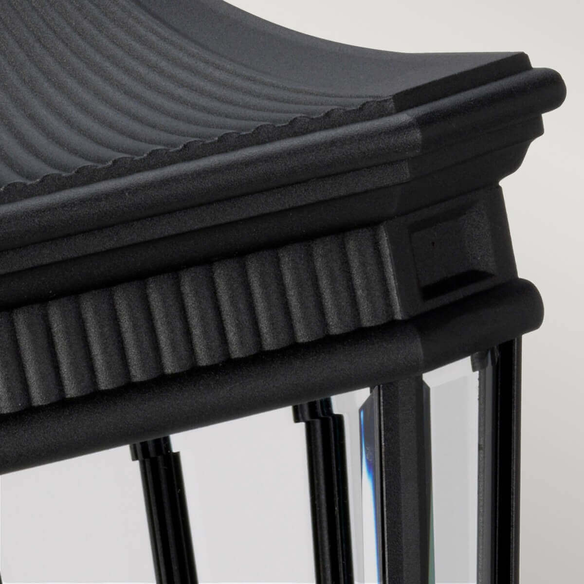 Lampadaire extérieur Cotswold Lane 3 lumières noir, verre, H 78 cm