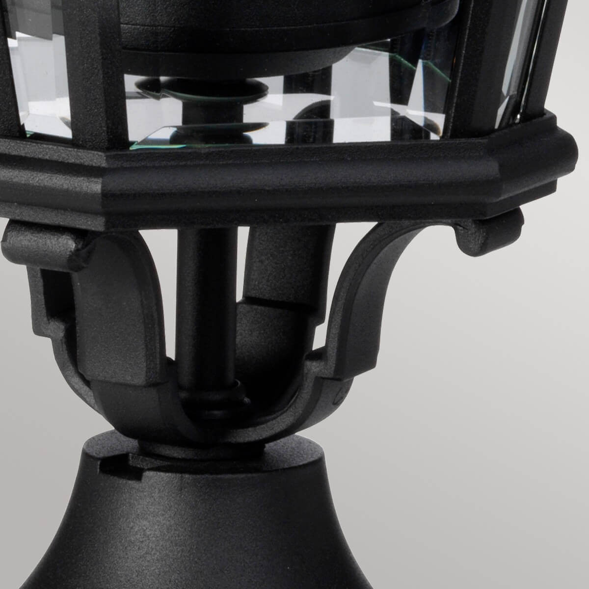 Lampadaire extérieur Cotswold Lane 2 lumières noir, verre, H 54,4 cm