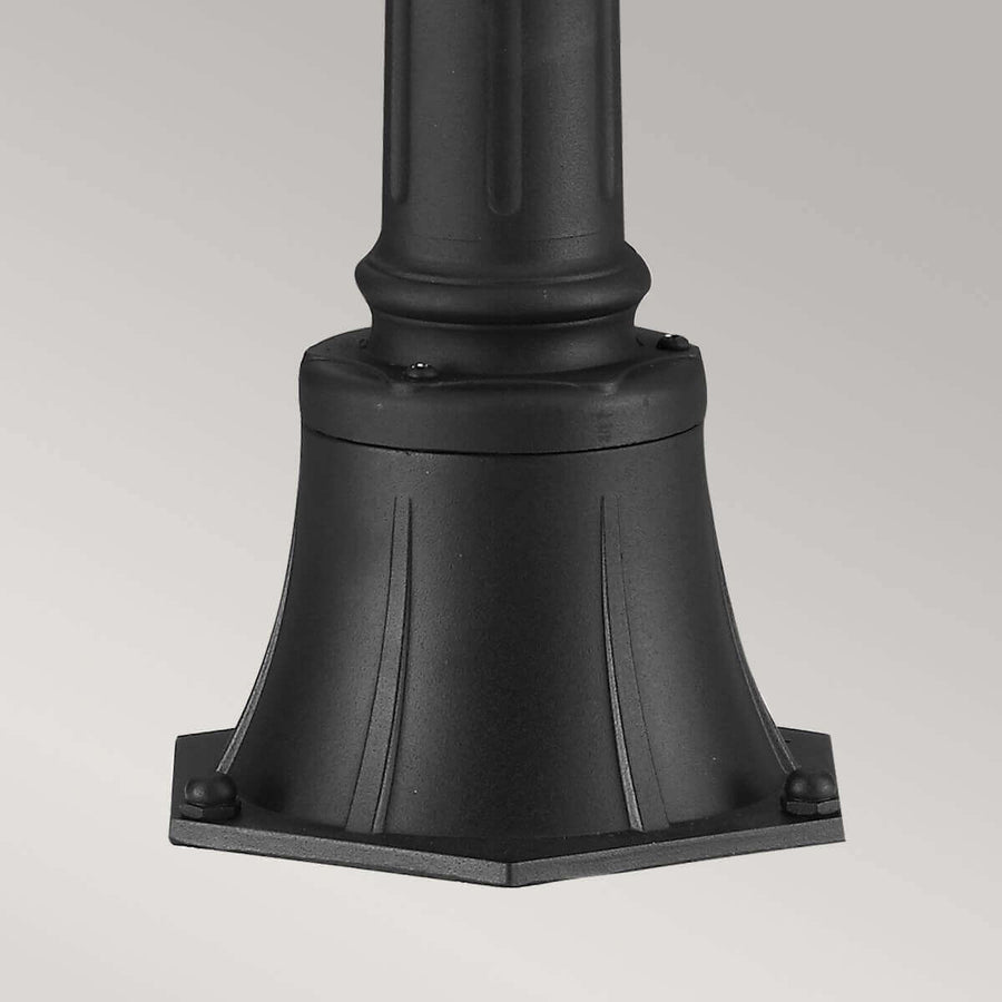 Lampadaire extérieur Cotswold Lane 2 lumières noir, verre, H 110 cm