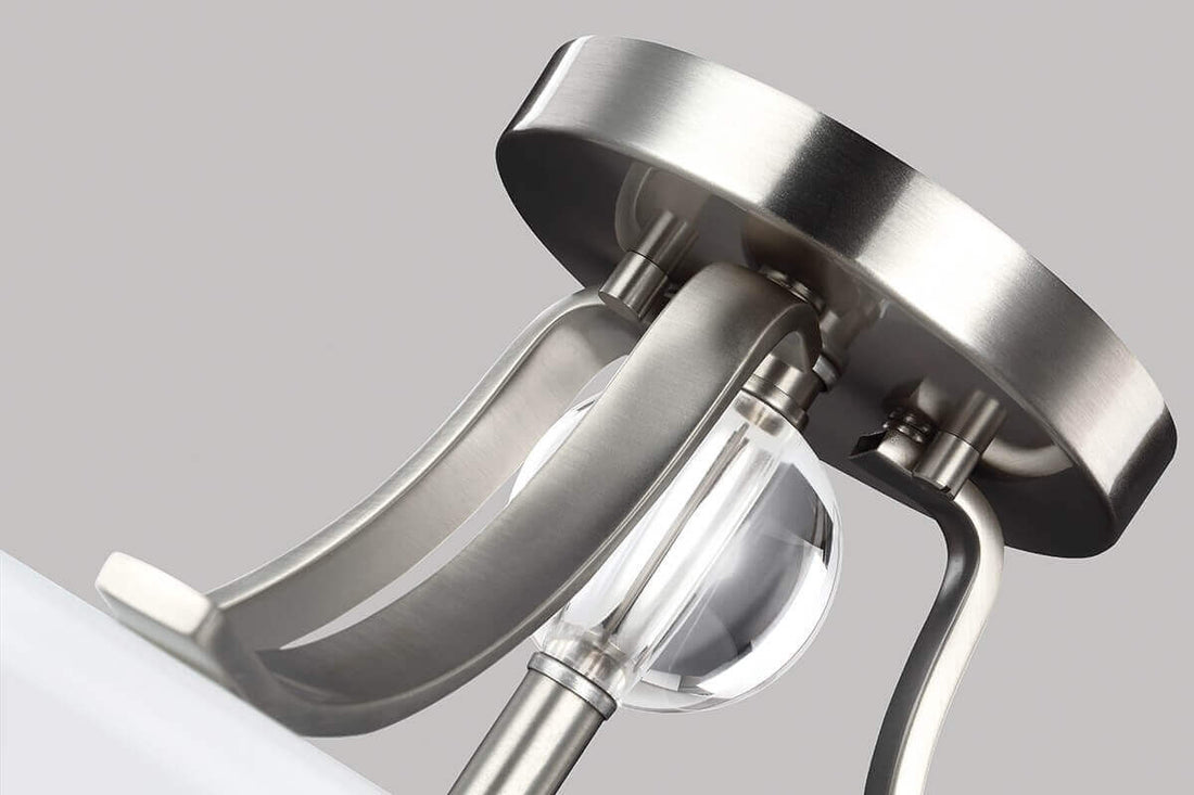 Plafonnier Evington 2 lumières nickel, verre