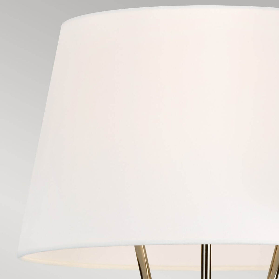 Lampadaire Penny nickel poli et blanc, lin