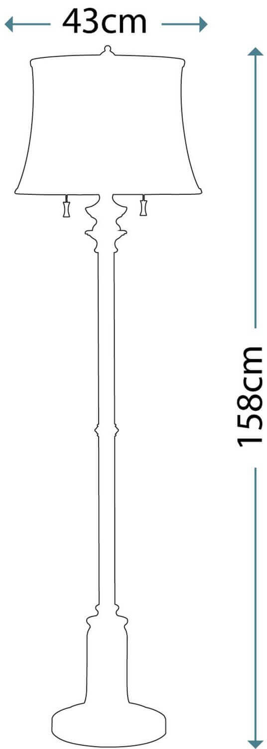 Lampadaire Stateroom 2 lumières nickel