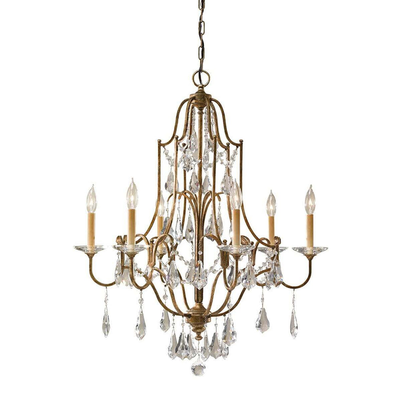 Lustre Valentina 6 lumières bronze, verre