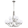 Lustre Vintner 9 lumières nickel, verre