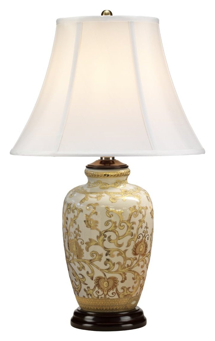 Vue de la lampe entière sur fond blanc, léger angle en contre-plongée