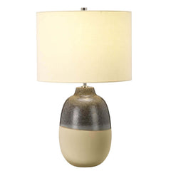 Lampe à poser Grange Park grise et marron, céramique