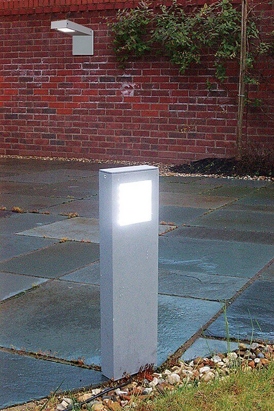 Lampadaire extérieur Beta argenté, H 45 cm