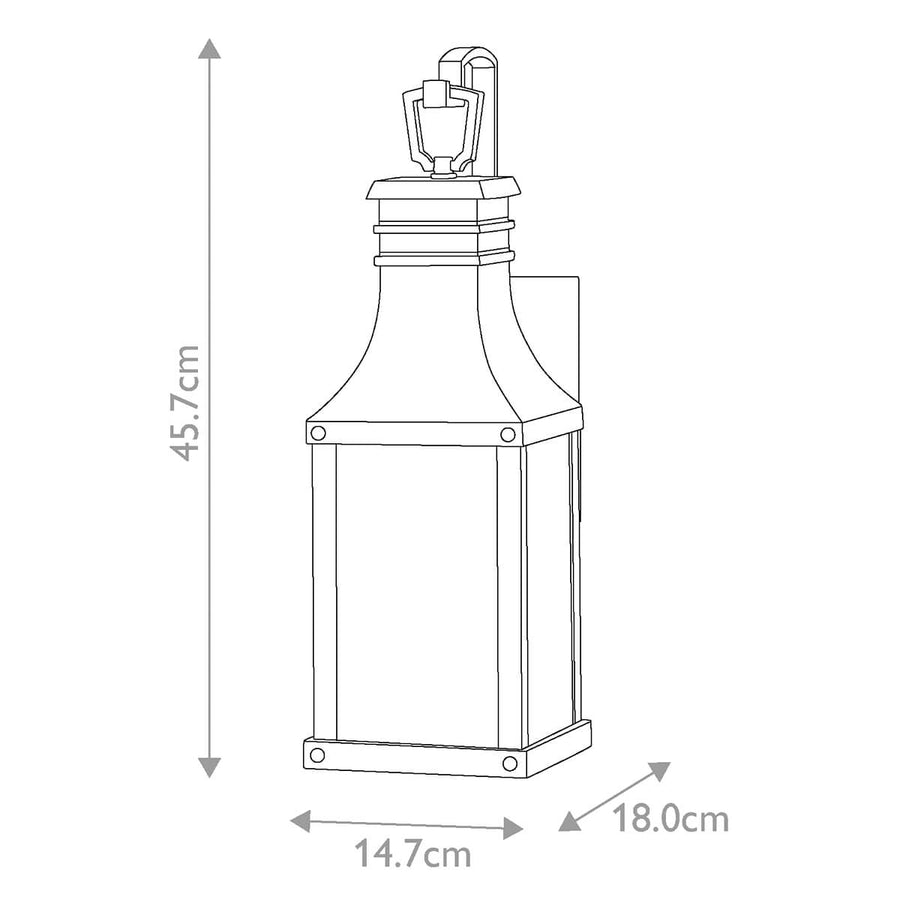 Applique extérieure Beacon Hill noire, verre