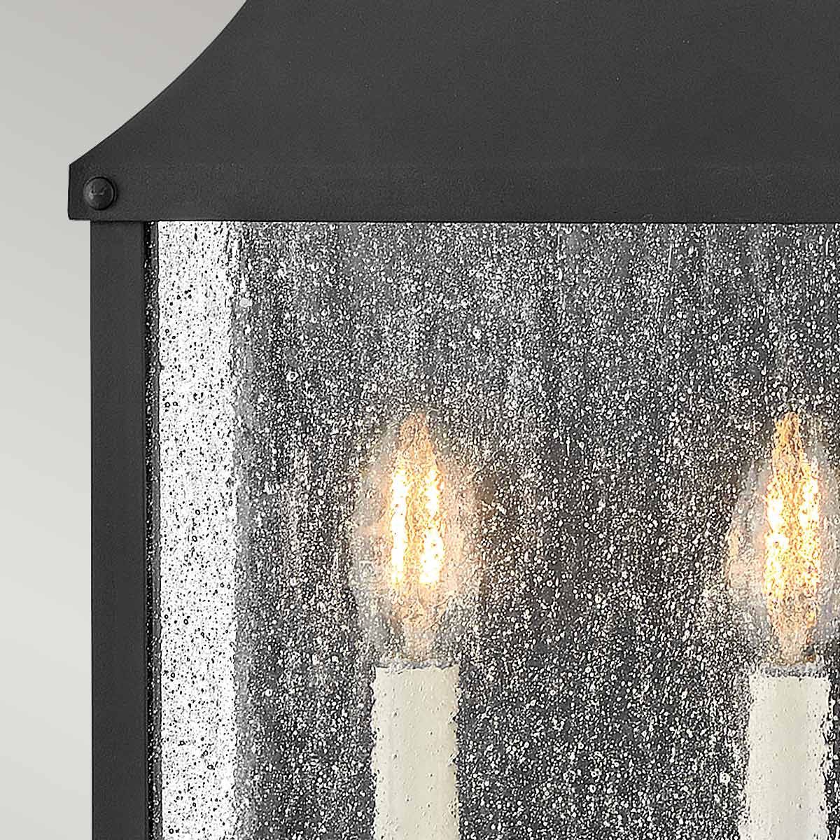 Applique extérieure Beacon Hill 2 lumières noire, verre, H 43,9 cm
