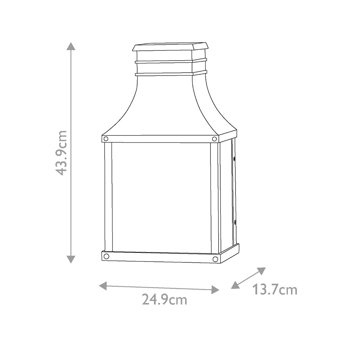 Applique extérieure Beacon Hill 2 lumières noire, verre, H 43,9 cm