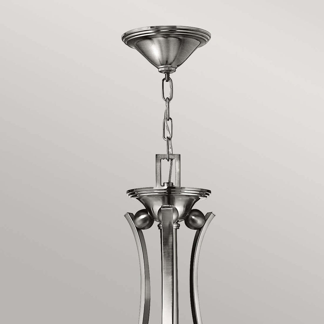 Lustre Bolla 9 lumières nickel satiné, verre
