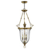 Suspension Cambridge 3 lumières laiton, H 106,7 cm