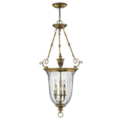 Suspension Cambridge 3 lumières laiton, H 106,7 cm