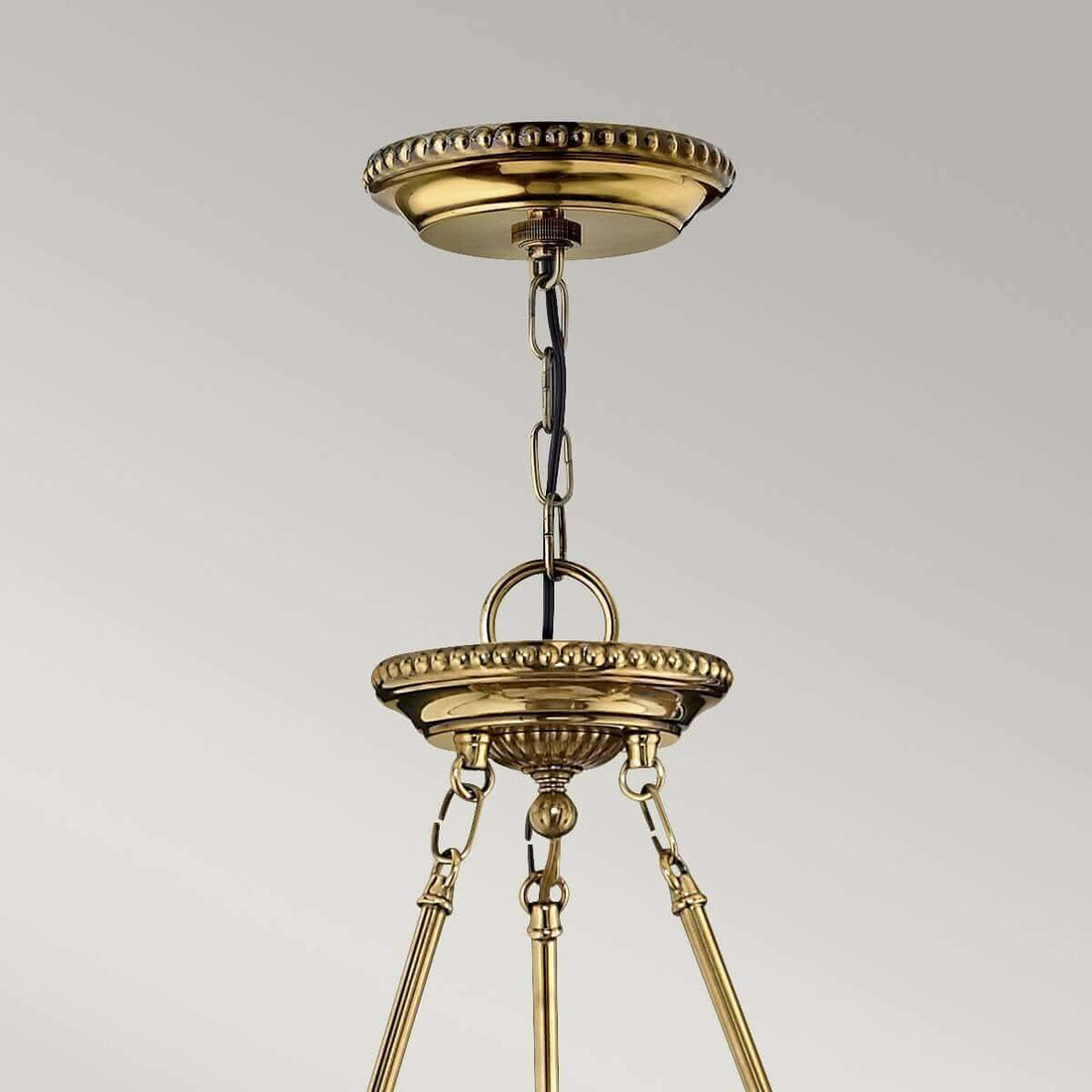 Suspension Cambridge 3 lumières laiton, H 106,7 cm