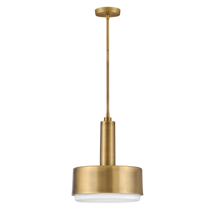 Suspension Cedric 2 lumières laiton et opale, verre