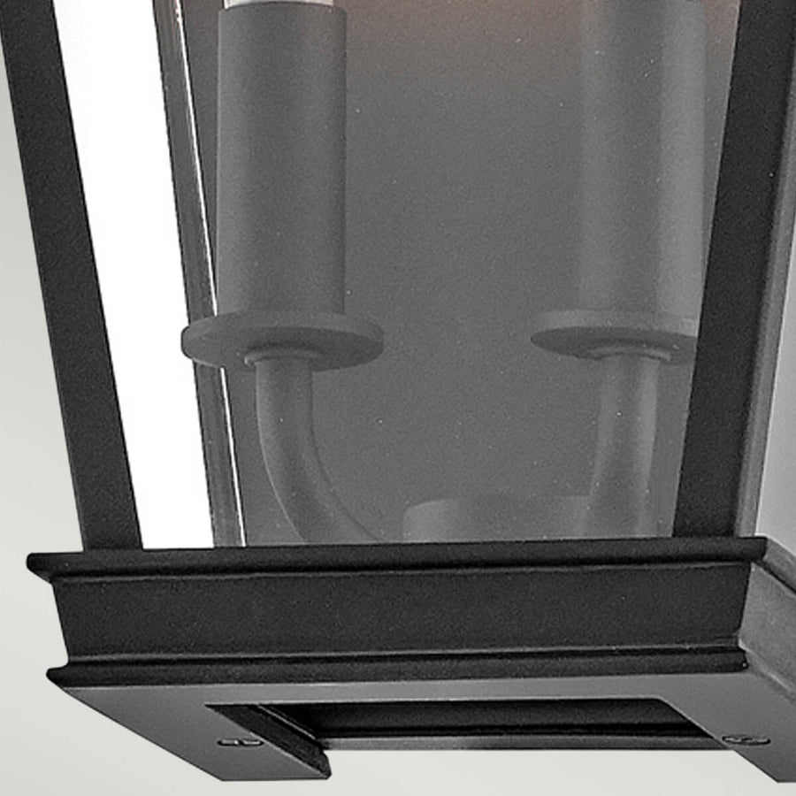 Applique extérieure Chapel Hill 2 lumières noire, verre