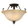 Plafonnier Dunhill 2 lumières bronze, verre