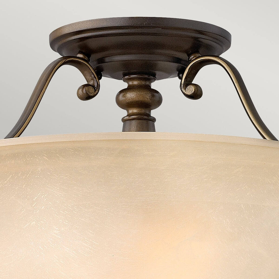 Plafonnier Dunhill 2 lumières bronze, verre