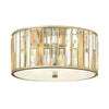 Plafonnier Gemma 3 lumières argenté, cristal