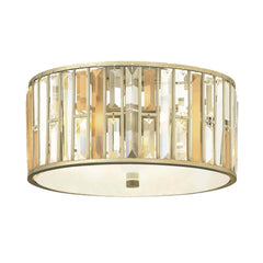 Plafonnier Gemma 3 lumières argenté, cristal