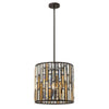 Suspension Gemma 3 lumières bronze, cristal, Ø 40,6 cm